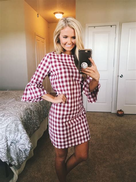 fall gingham dress in burgundy from the pink lily instagram shealeighmills fall winter