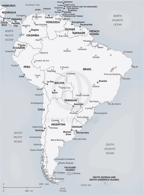 South America Printable Map