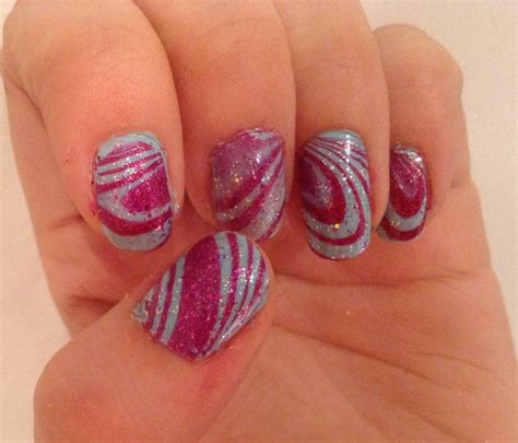 Blue And Pink Sparkly Marble My Nails Art Pink Sparkly Nail Art