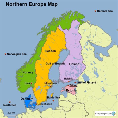 Stepmap Northern Europe Map Landkarte Für Germany