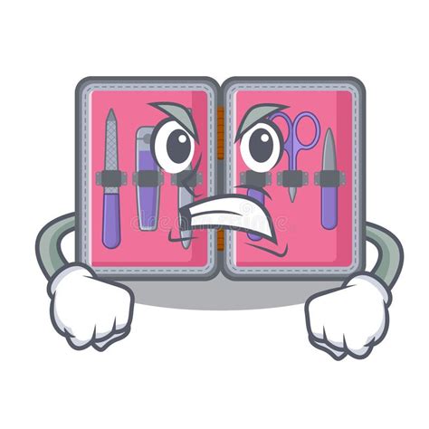 Angry Scissor Character Cartoon Style Stock Vector