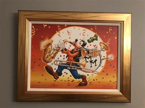 Disney Goofy Bandleader Framed Canvas Giclee By Greg Mccullough 1295