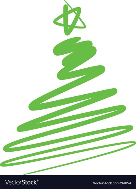 Evergreen tree christmas ornament on card. Abstract Christmas tree a simple drawing Vector Image
