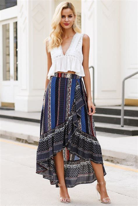 Ruffle Boho Wrap Skirt Rich Gorgeous Colors In This Ruffle Boho Wrap Skirt Absolutely