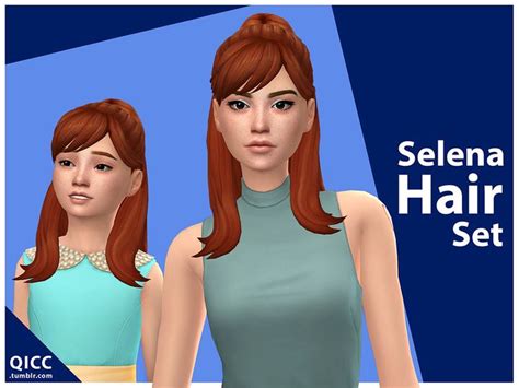 Qiccs Selena Hair Set Sims Hair Sims 4 Sims