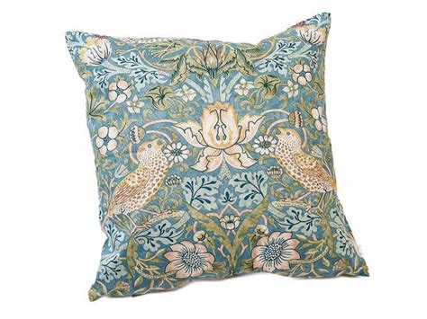 Bobber seat + pillion seats/pads. William Morris Slate Strawberry Thief Cushions