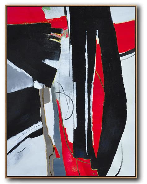 Red Black And White Abstract Paintings