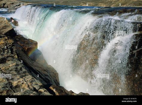 Waterfall On Sila River Ukkusiksalik National Park Wager Bay Stock