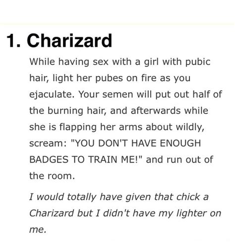 1 Charizard While Having Sex With A Girl With Pubic Hair Light Her