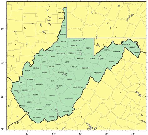 Counties Map Of West Virginia