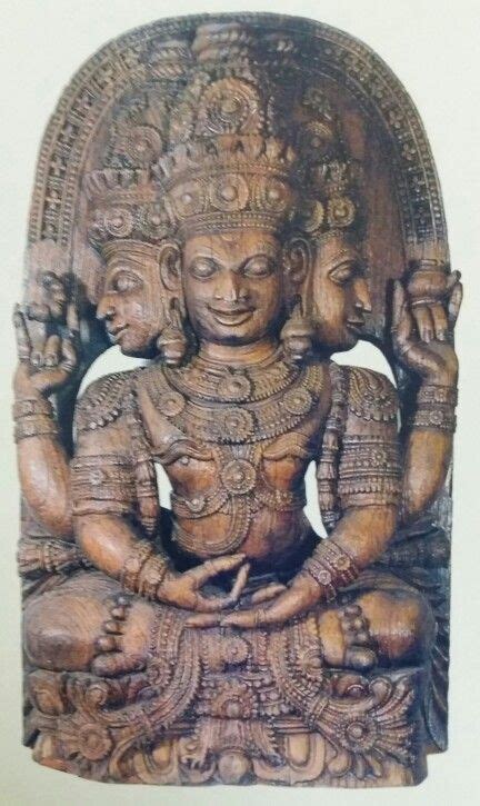 Lord Brahma Wooden Sculpture Chera Dynasty 15th Century Ad