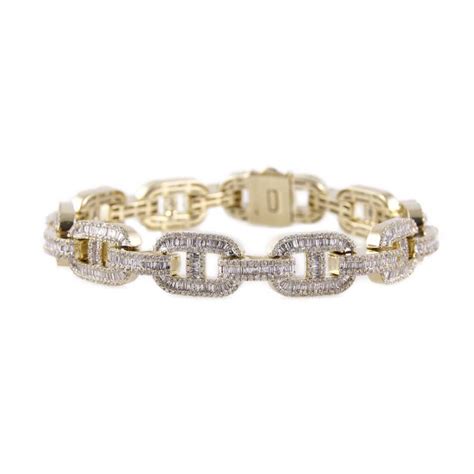 Link Diamond Bracelet Gold 10k Grimal Jewelry Gold Store