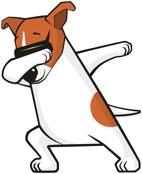 Dabbing Jack Russell Dog Funny Cool Dancing Puppy Dab Dance Cartoon