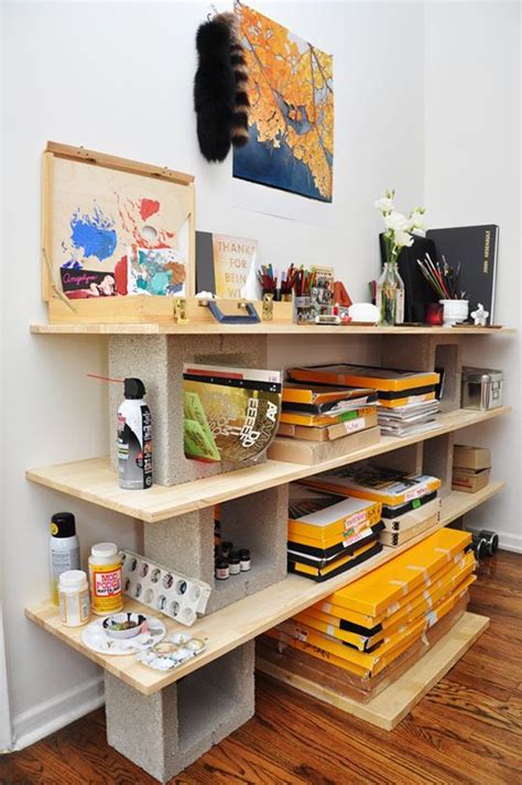 20 Modern Cinder Block Bookcase For DIYs lover | HomeMydesign