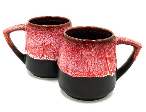 Handmade Mugs Ceramic Oz Set Of Etsy