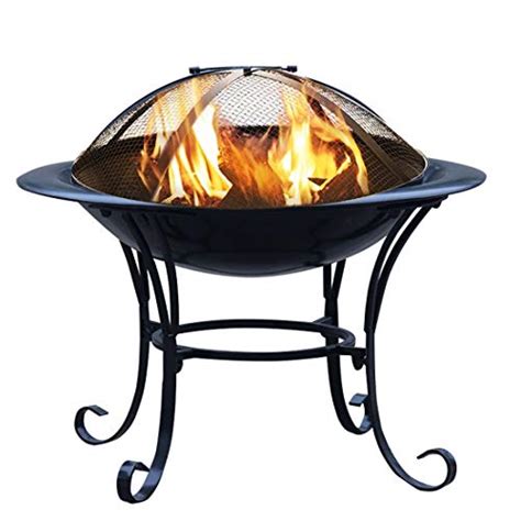 Yuuy Fire Pitburning Steel Grill Firepit Bowl Brazier Decoration For