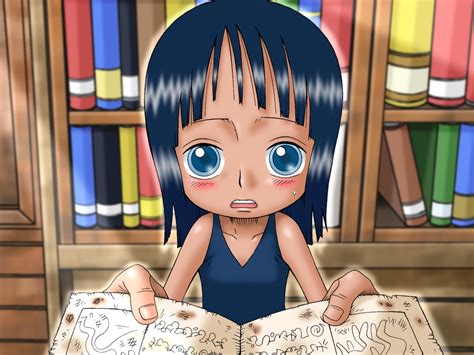 Ichibit Nico Robin One Piece 1girl Blue Eyes Blue Hair Blush