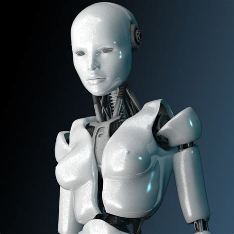 robot bot female 3d model