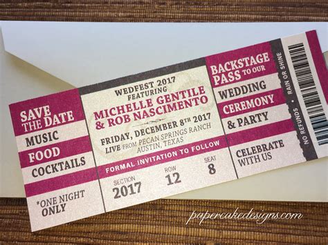 Save the Date Concert Ticket / DIY Printable PDF / Wedding Bat | Etsy
