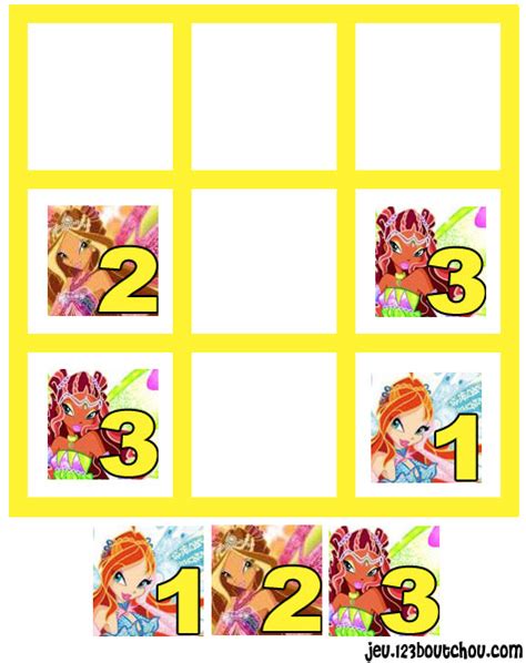 Il peut copier une ligne verticale, horizontale voir un cercle qu'il a vu sur une autre image. jeu de sudoku 'Grille sudoku Facile winx n° 3' pour enfant ...