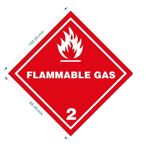 IATA DGR Hazard Label Class 2 Flammable Gas 2 1