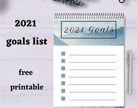 2021 Goals List Free Printable Keeping It Real