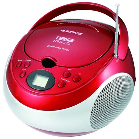 Naxa Electronics Portable Mp3cd Player With Amfm Stereo Radio Red