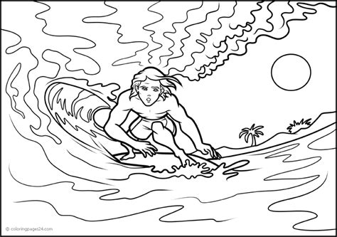 Surfing Coloring Pages Sketch Coloring Page