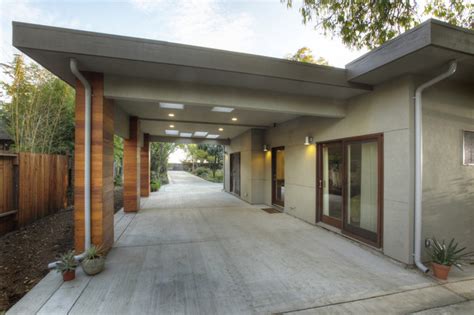 24 x 24 carport has covered walk way to back porch, storage room with golf cart parking space is on the right. Carport - Modern - Exterior - Sacramento - by MAK Design ...