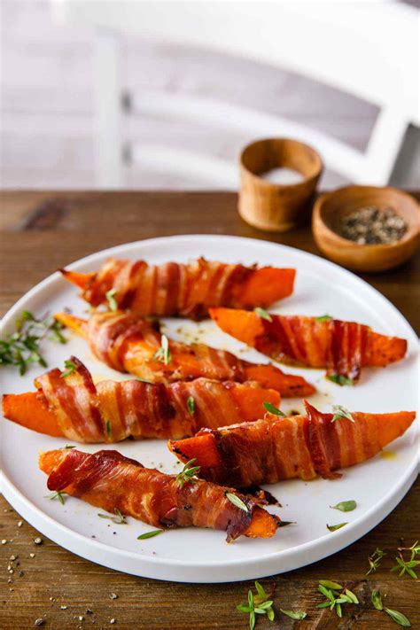 Bacon Wrapped Sweet Potato Wedges Paleo Grubs