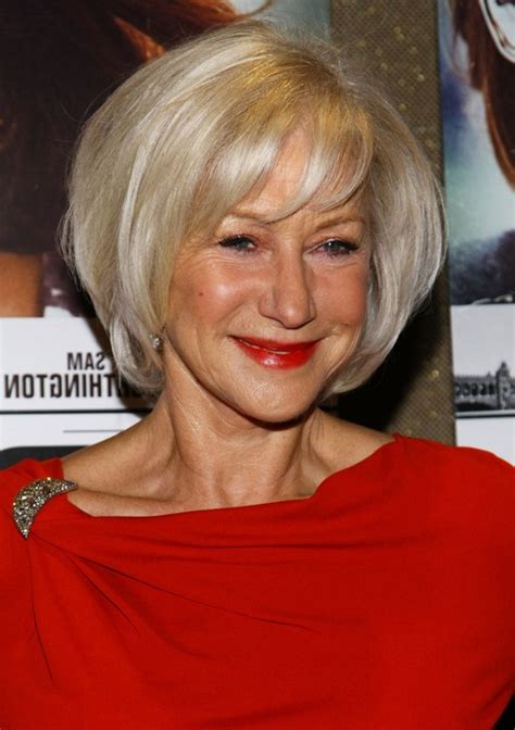 Check spelling or type a new query. Helen Mirren Short Layered Bob Hairstyle for Women Age ...