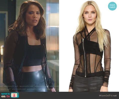 Mazes Black Mesh Jacket On Lucifer Clubbing Outfits Tv Show Outfits