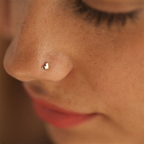 Tiny Nose Stud Small Nose Stud Nose Screw Nose Ring Heart