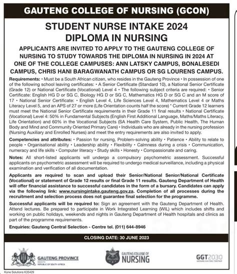 Gauteng College Of Nursing Learnership 2023 2024 Sa Learnerships 2024