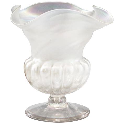 Kralik Art Nouveau Moss Agate Satin Glass Vase Czech Republic 20th Century For Sale At 1stdibs