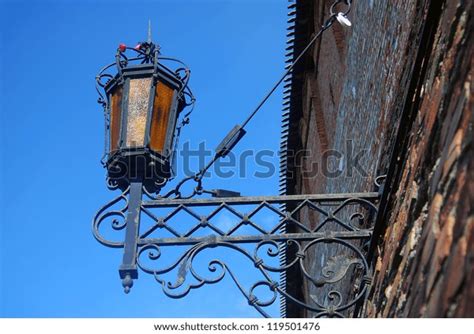 Vintage Street Light Hanging On Red Stock Photo 119501476 Shutterstock