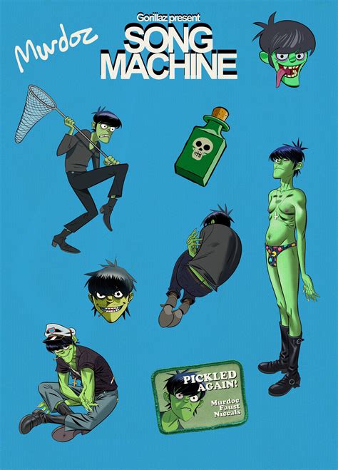 Song Machine Murdoc Sticker Pack Gorillaz Warner Music Australia Store