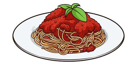 Plate Of Spaghetti Pasta Cartoon Vector Clipart Friendlystock