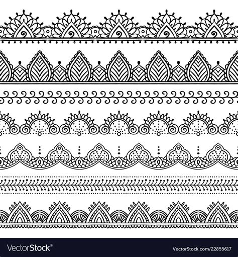 Set Of Seamless Lace Borders Royalty Free Vector Image