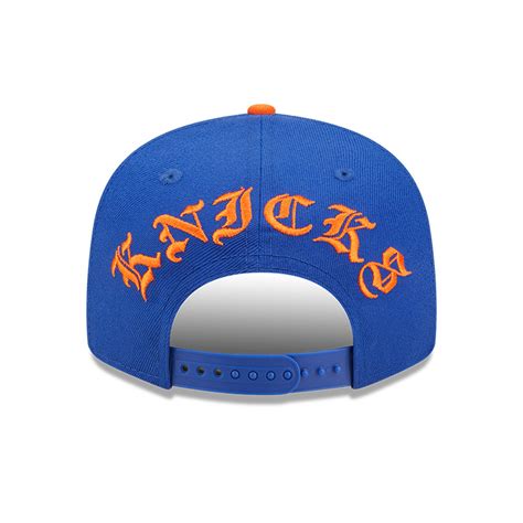 Official New Era New York Knicks Nba Black Letter Arch Blue 9fifty Snap