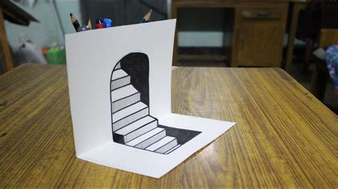 Friends, the 2d drawing is not a real drawing, but the 3d drawing seems to. How to Draw 3D Steps - Easy Trick Art | Paint with david - YouTube