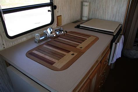 The cutting board measures 21 x 11 x 1.5 place over 2 burners on a stove or over a sink and use as cutting board. rv sink covers | Red Hat Jef: Jef's Sink Cover Cutting ...