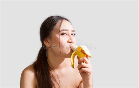 Women Eating Bananas To Make Love Stock Photo Image Of Diet Makeup