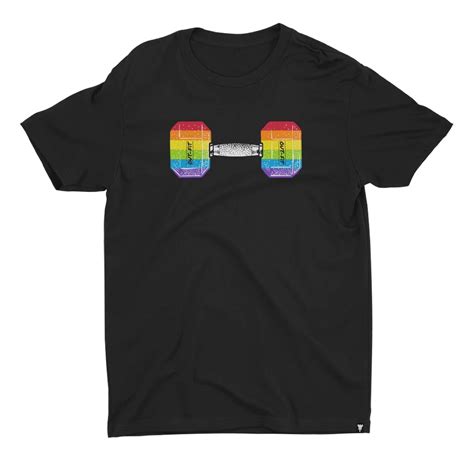 Gay Fitness T Shirt Rainbow Dumbbell T Shirt Out Fit Proud