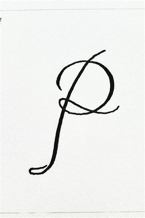 How To Draw A Letter P In Cursive A Letter P In Ornamental Script