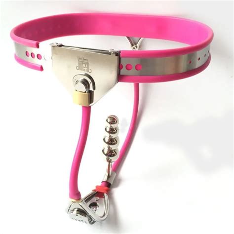 Newest Female Chastity Belt Anal Plug Panty Stainless Steel Bdsm