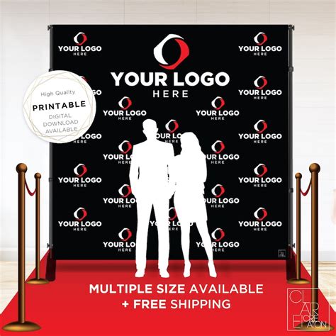 Company Custom Logo Backdrop Banner Step And Repeat Business Etsy