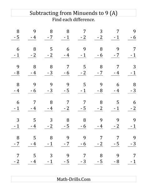 12 Best Images Of Minute Math Subtraction Worksheets 2nd Grade