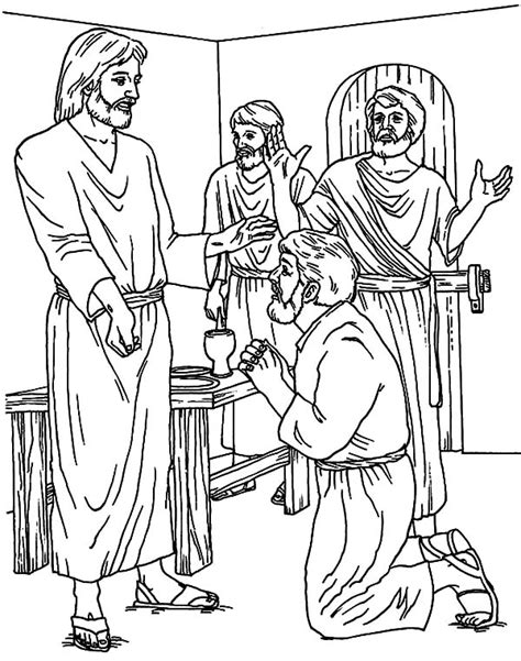 Posted in worksheet, july 31, 2020, 3:54 am by amanda. Doubting Thomas Checking Wound on Jesus Chest Coloring ...