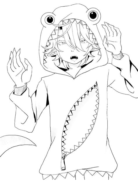 Anime Boy Printable Coloring Page Printable Coloring Page For Kids